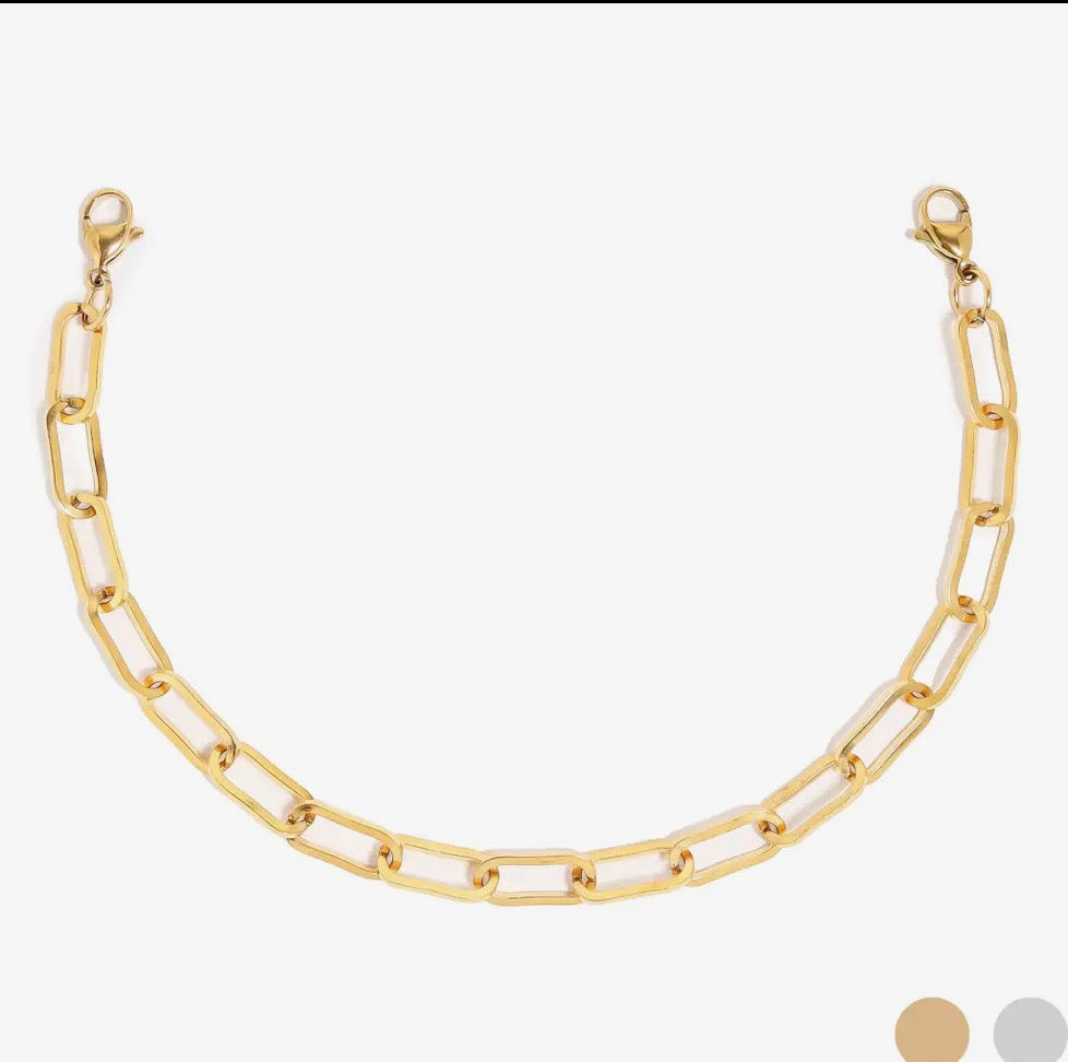 Gold Paperclip hat chain