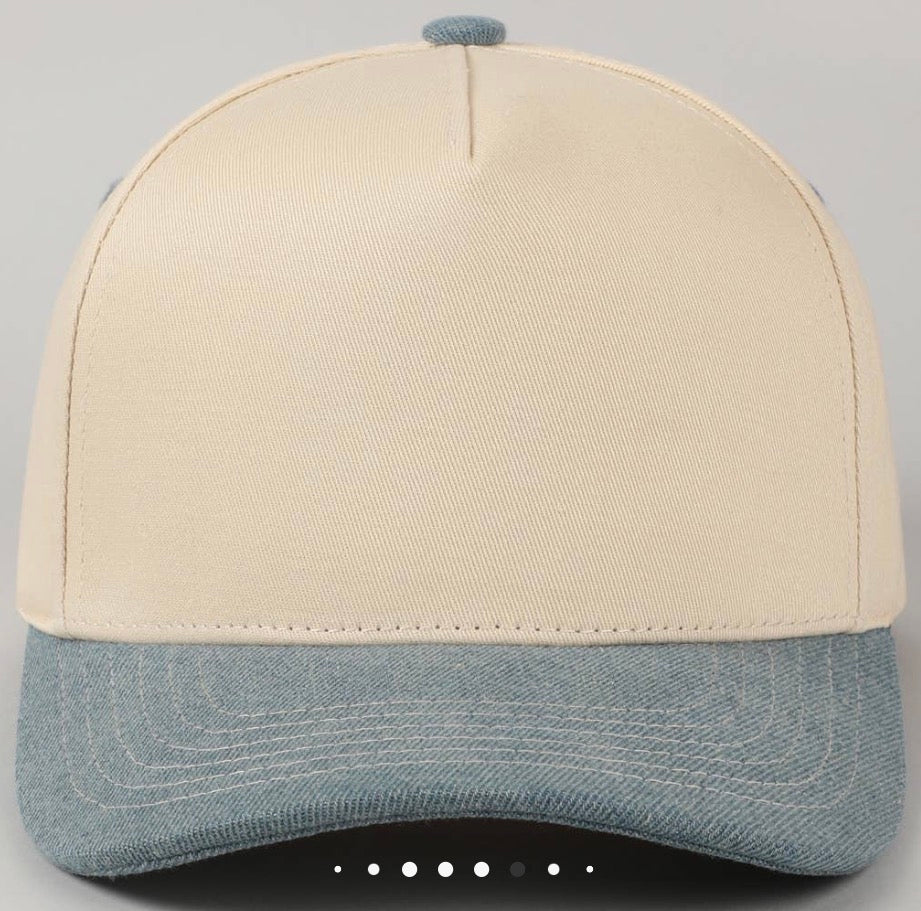 C.C. Two tone canvas trucker hat
