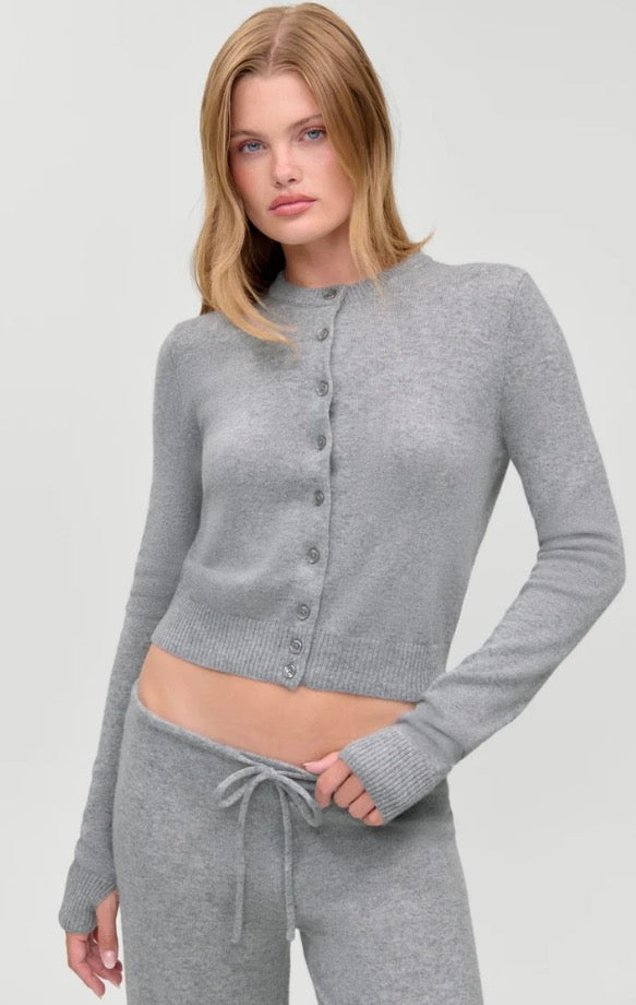 Jude Cashmere Cardigan in Fog