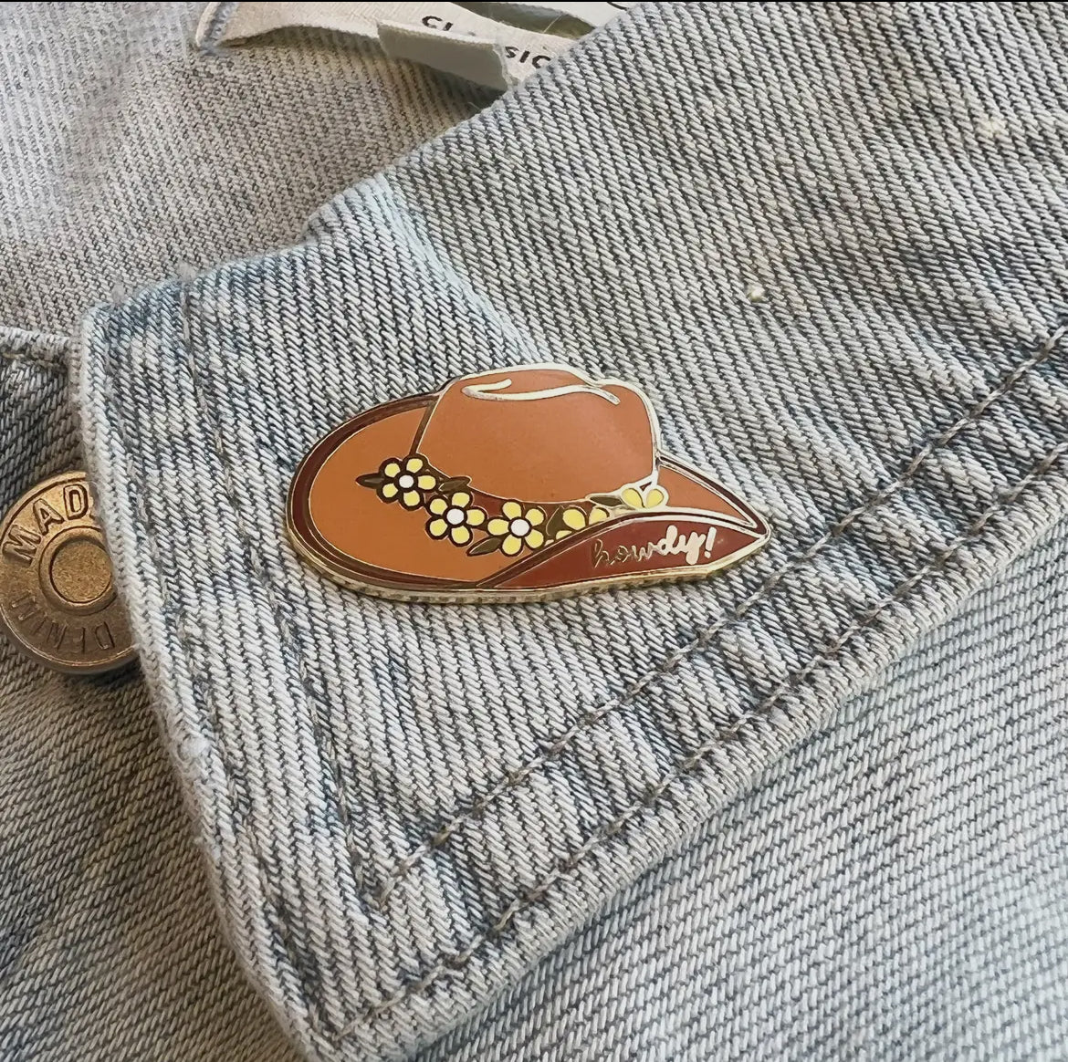 Tan Cowgirl hat pin