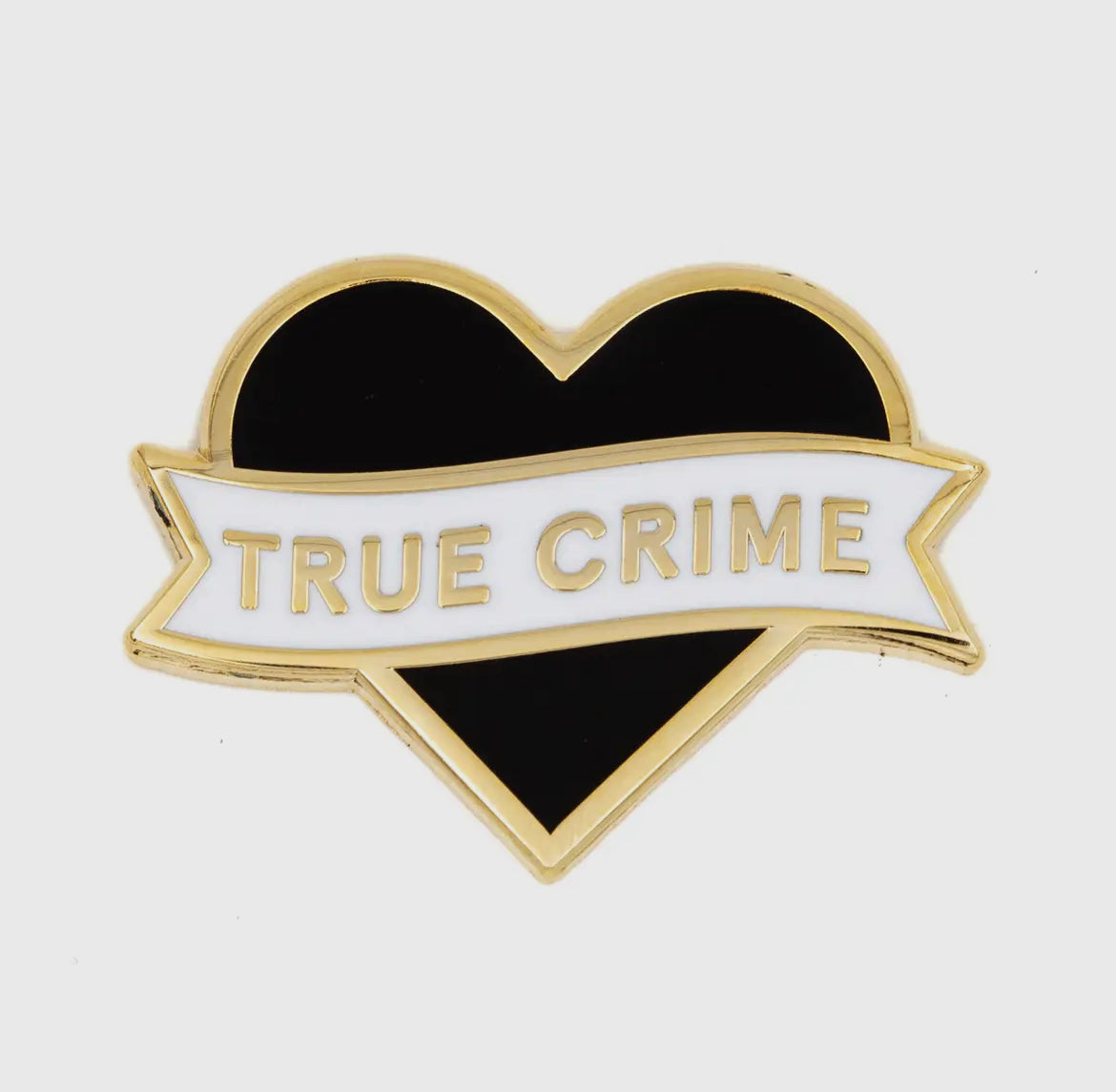 True crime black heart pin