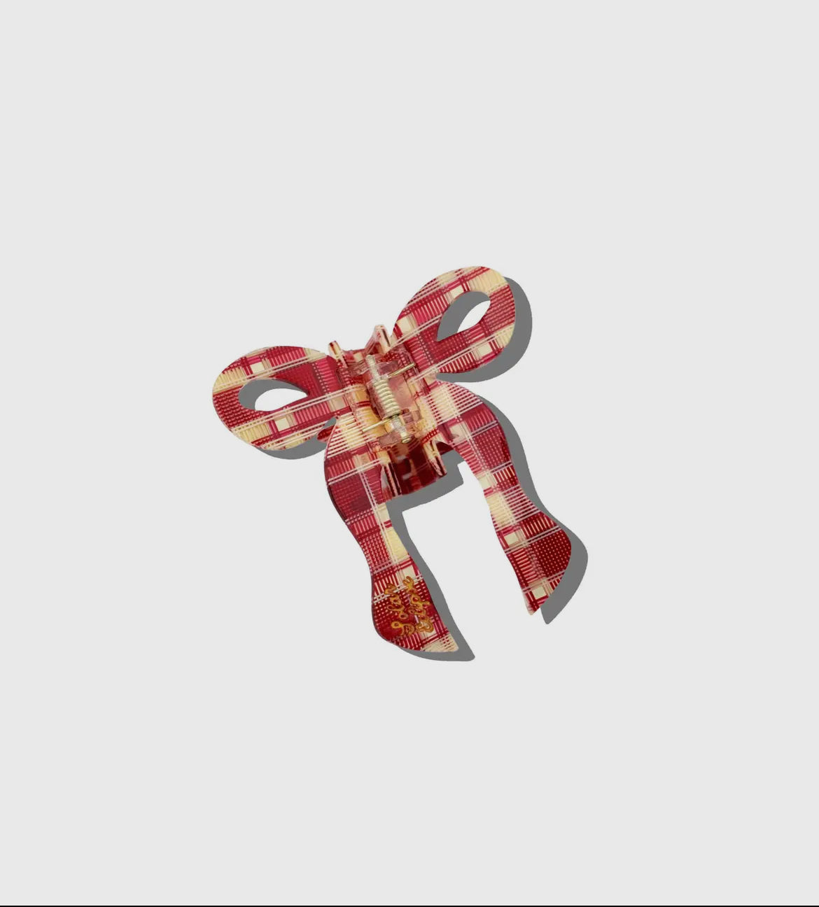 Hand-painted coquette bow claw hair clip, eco-friendly