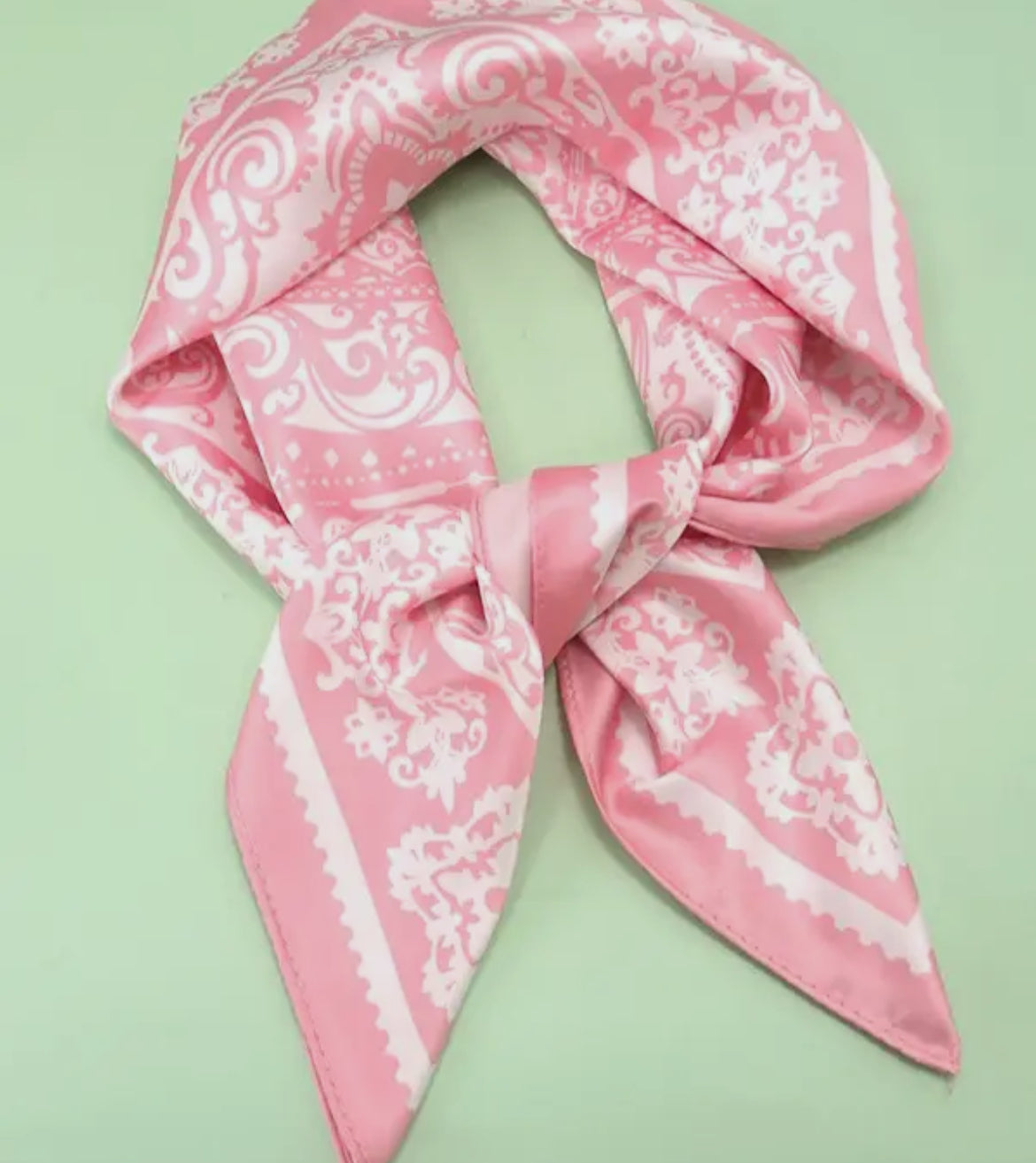 Paisley pink silk scarf
