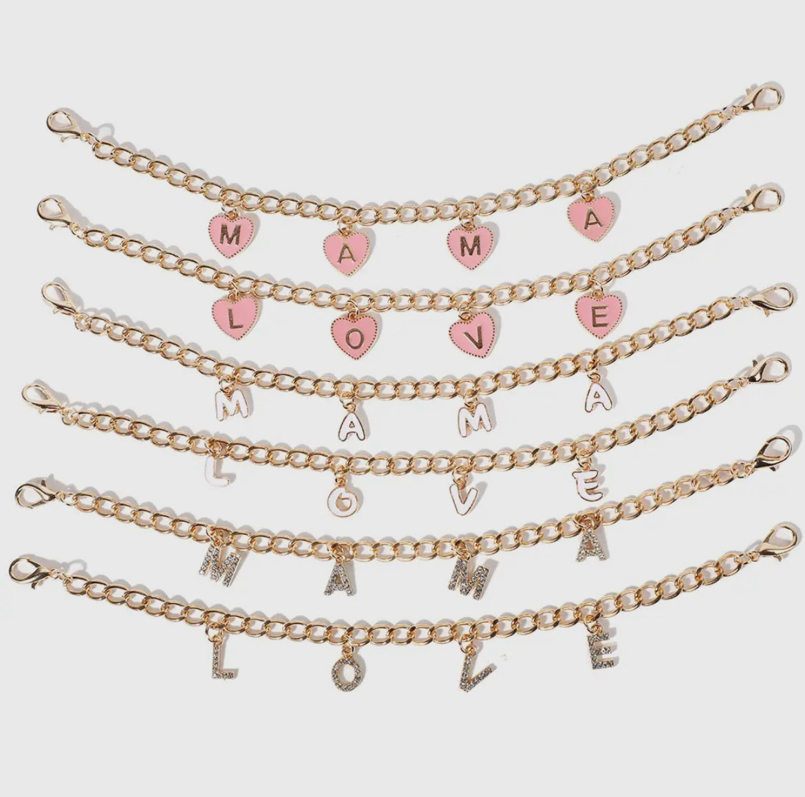 Love lettering charm hat chain