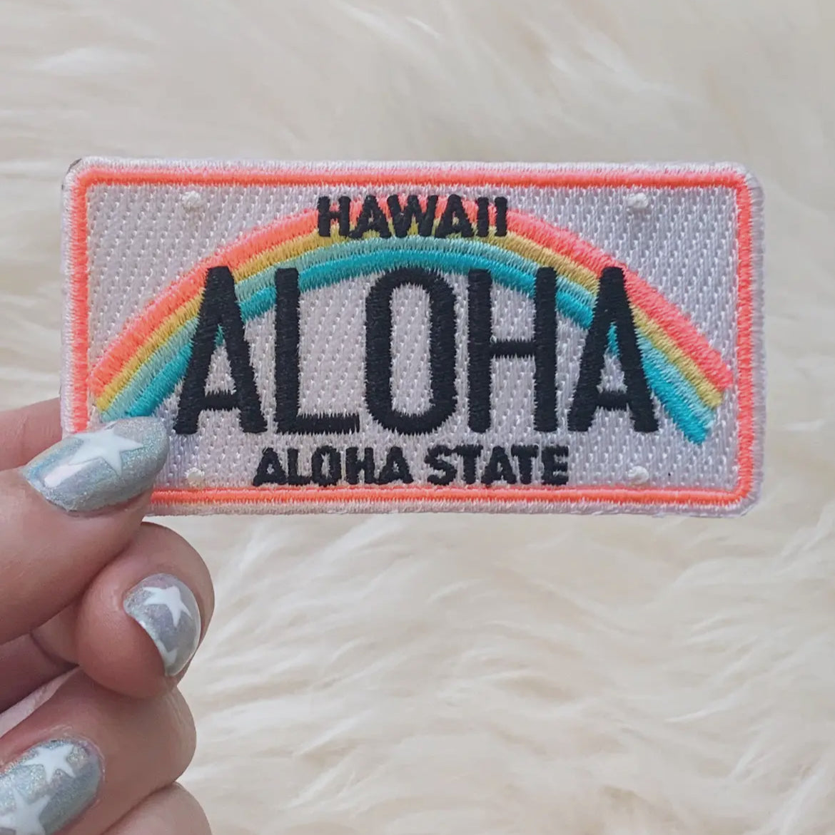 Hawaii aloha license plate patch