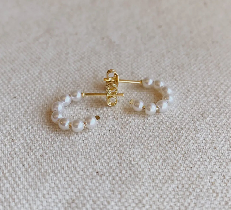Pearl Beaded C-Hoop