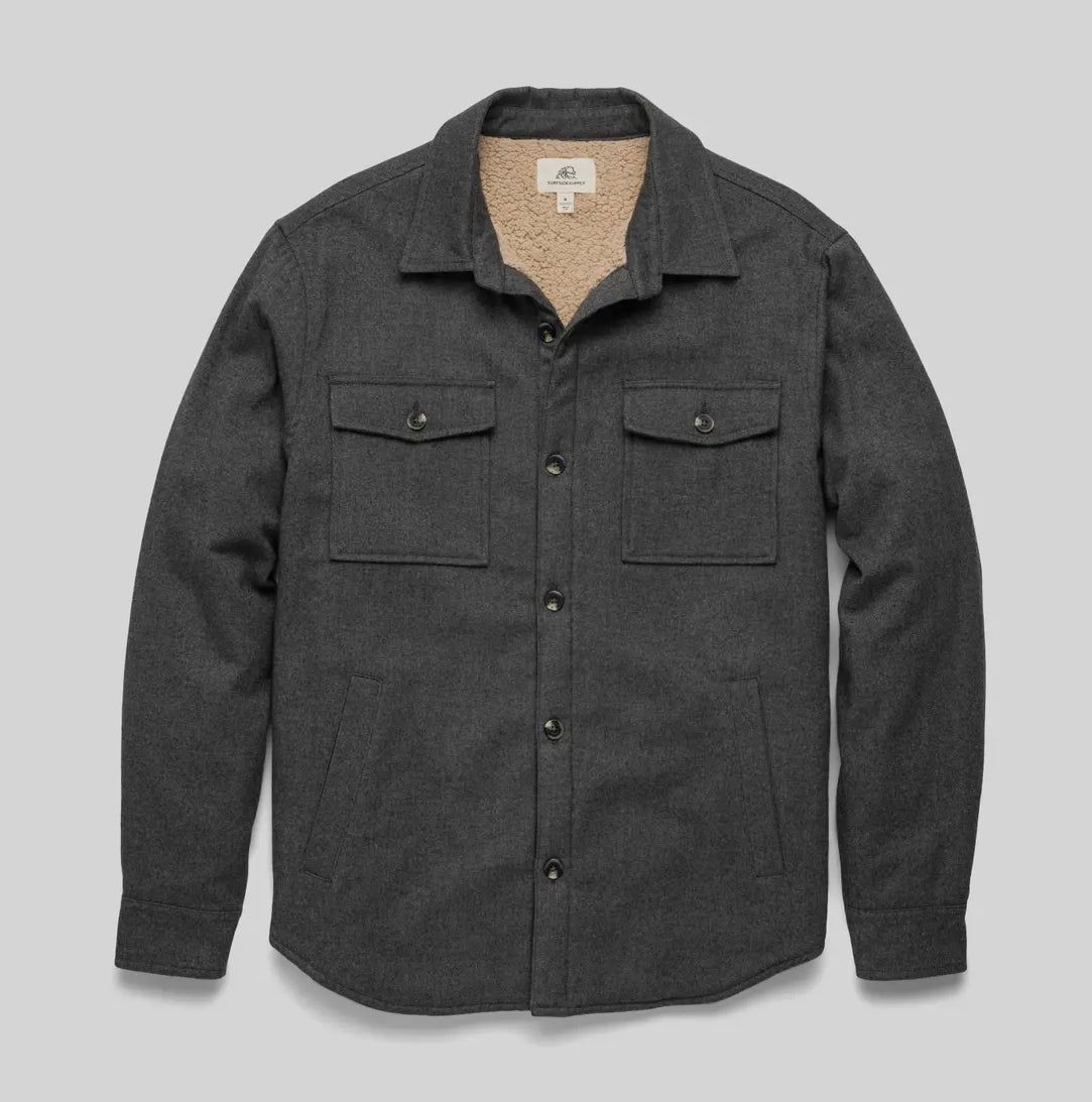 Skip Sherpa lined shirt jacket- charcoal heather