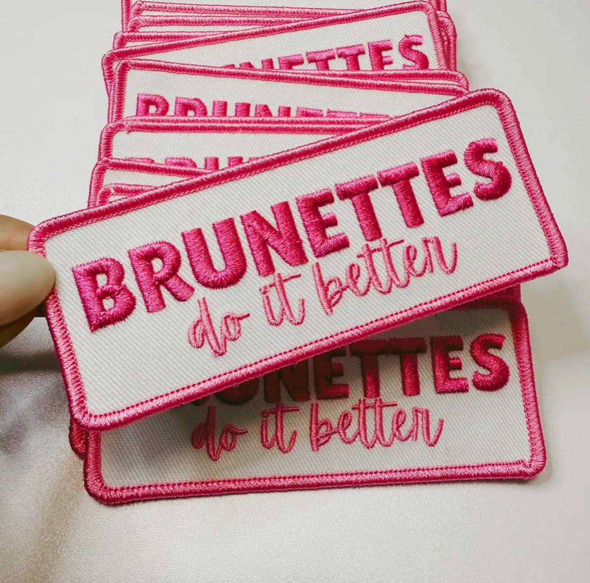Brunettes do it better patch