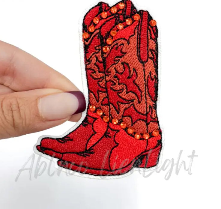 Red Rhinestone Boots