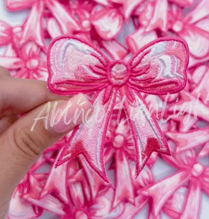 Pink Dimensional Bow Patch