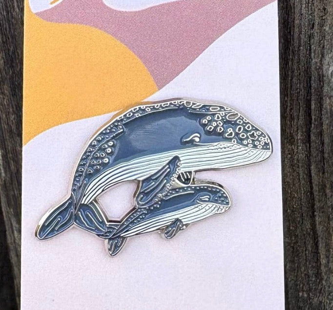 Whale and Calf Pin