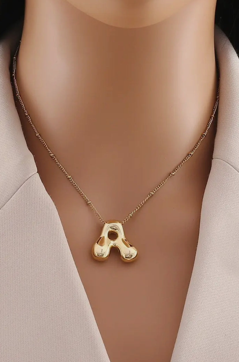Bubble Balloon Initial Necklace