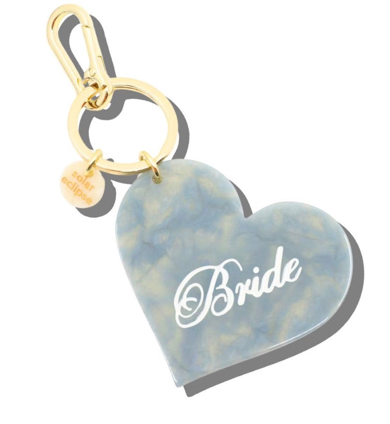 Hand Painted Bride Heart Keychain