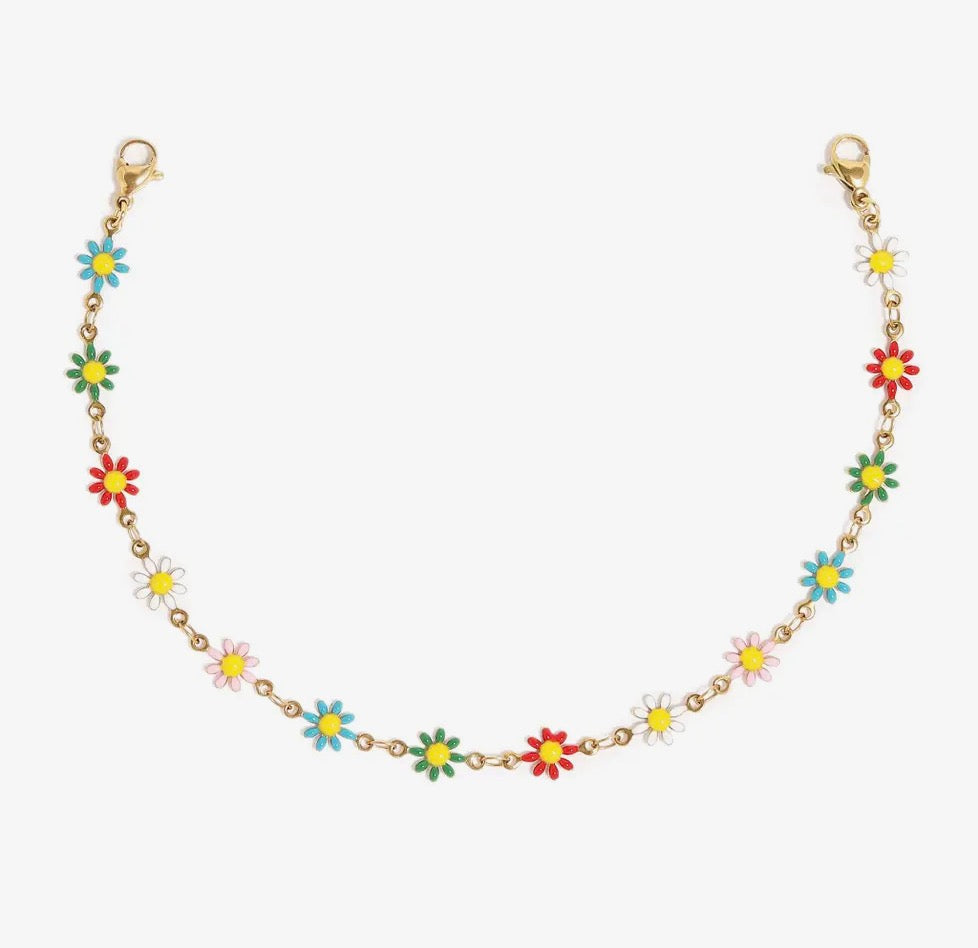 Multi colored daisy hat chain