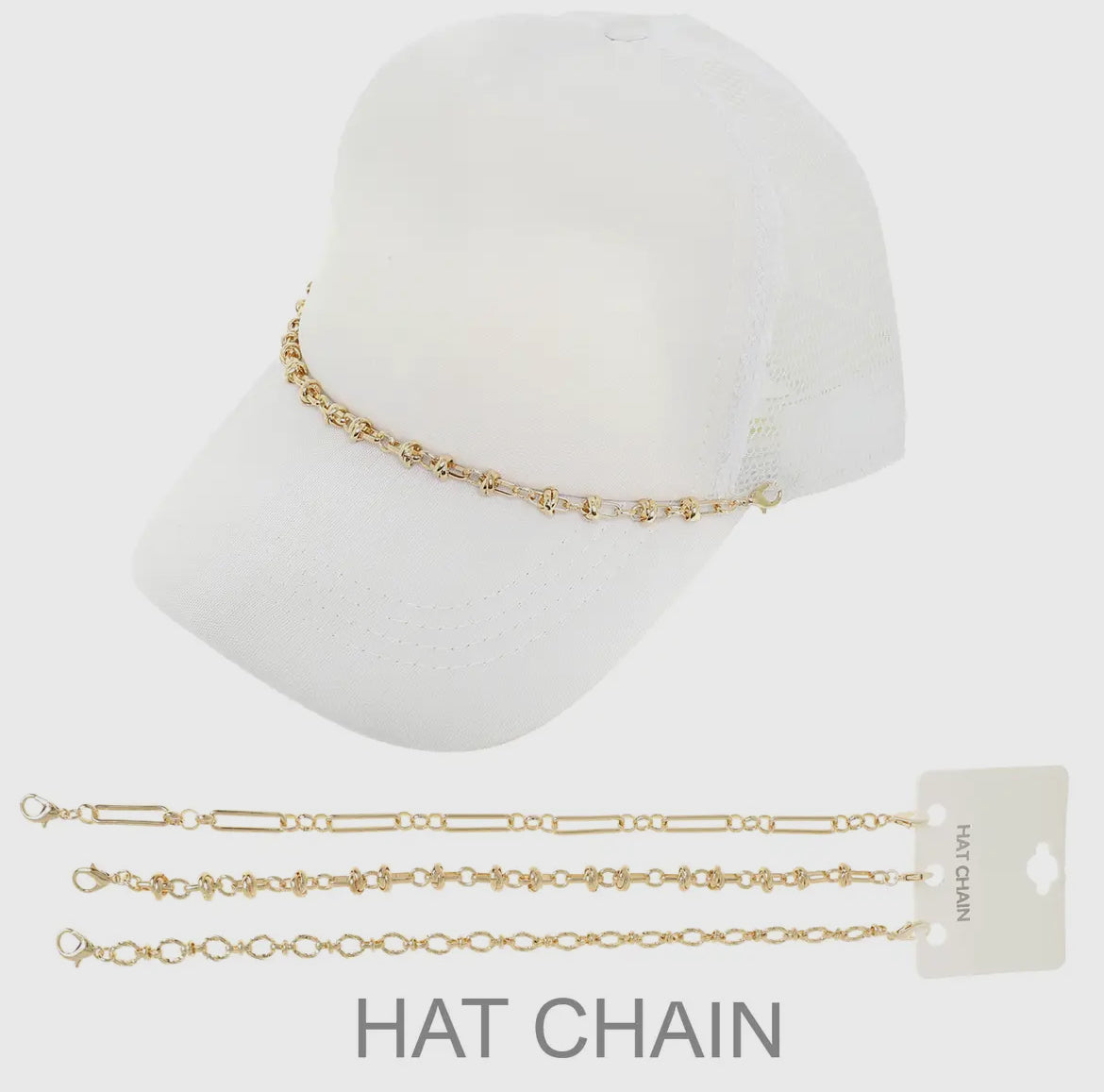 Gold tone  drawn out hat chain