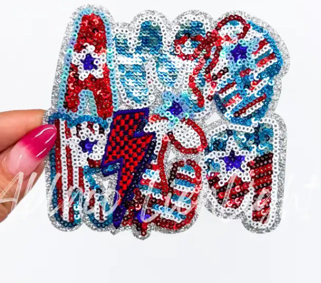 Sequin America Patch