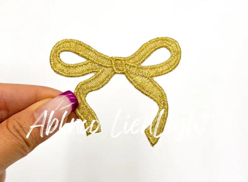 Gold Sparkle Bow Patch