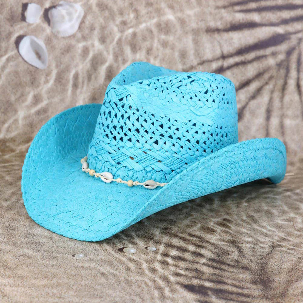 Bead and Shells Band Cowgirl Handmade Hat