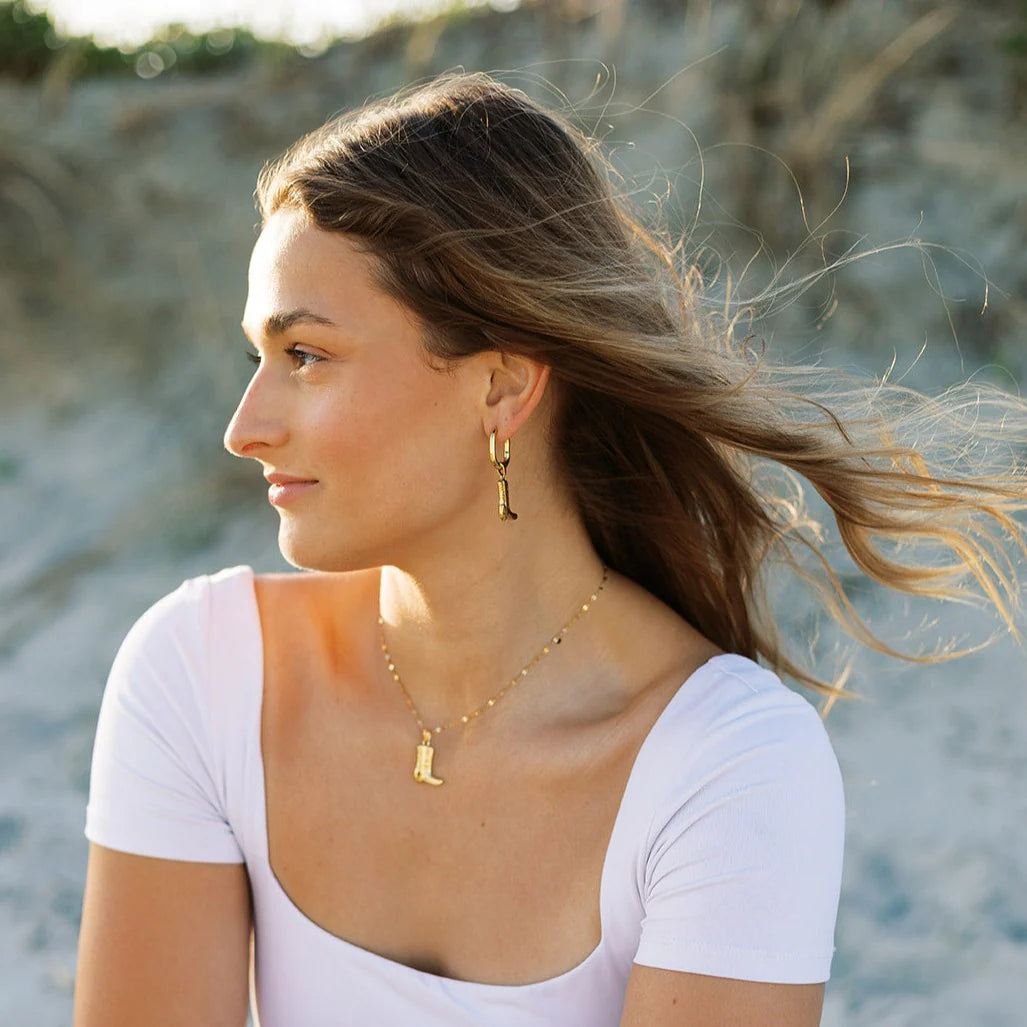 Sienna Cowgirl Boot Diamond Cut Necklace