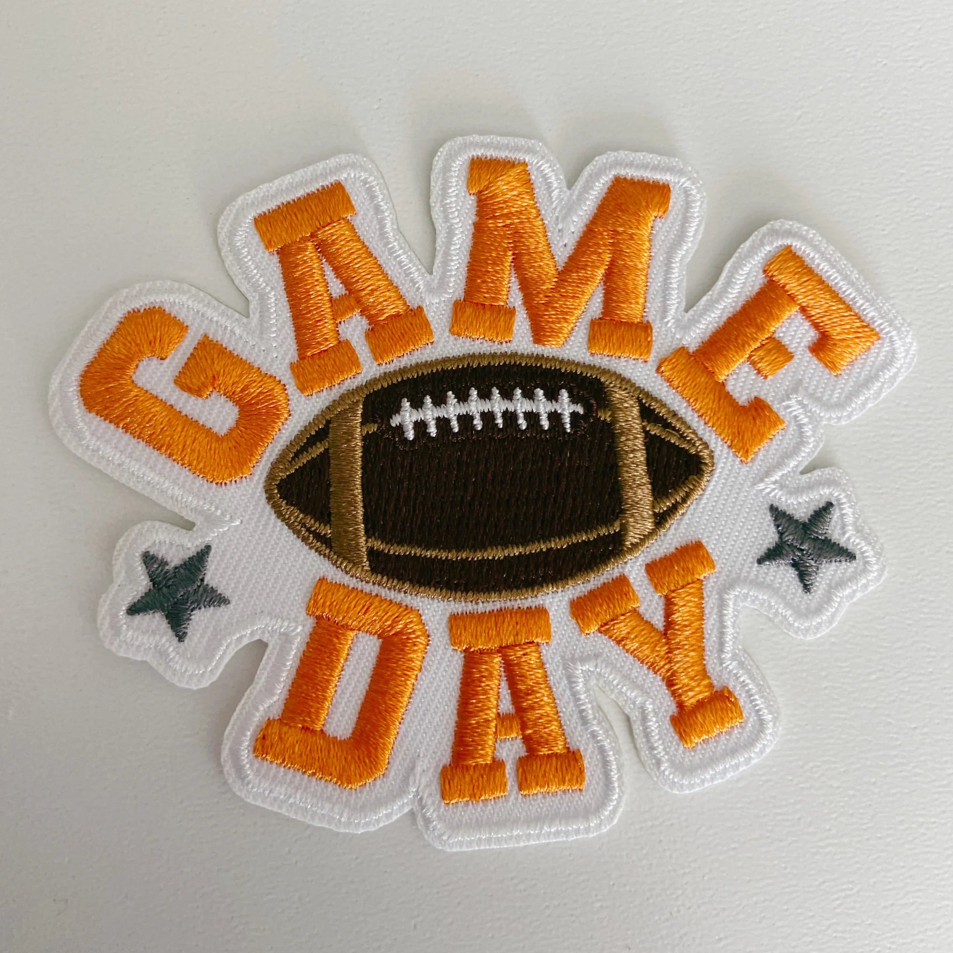Orange game day w/ football patch