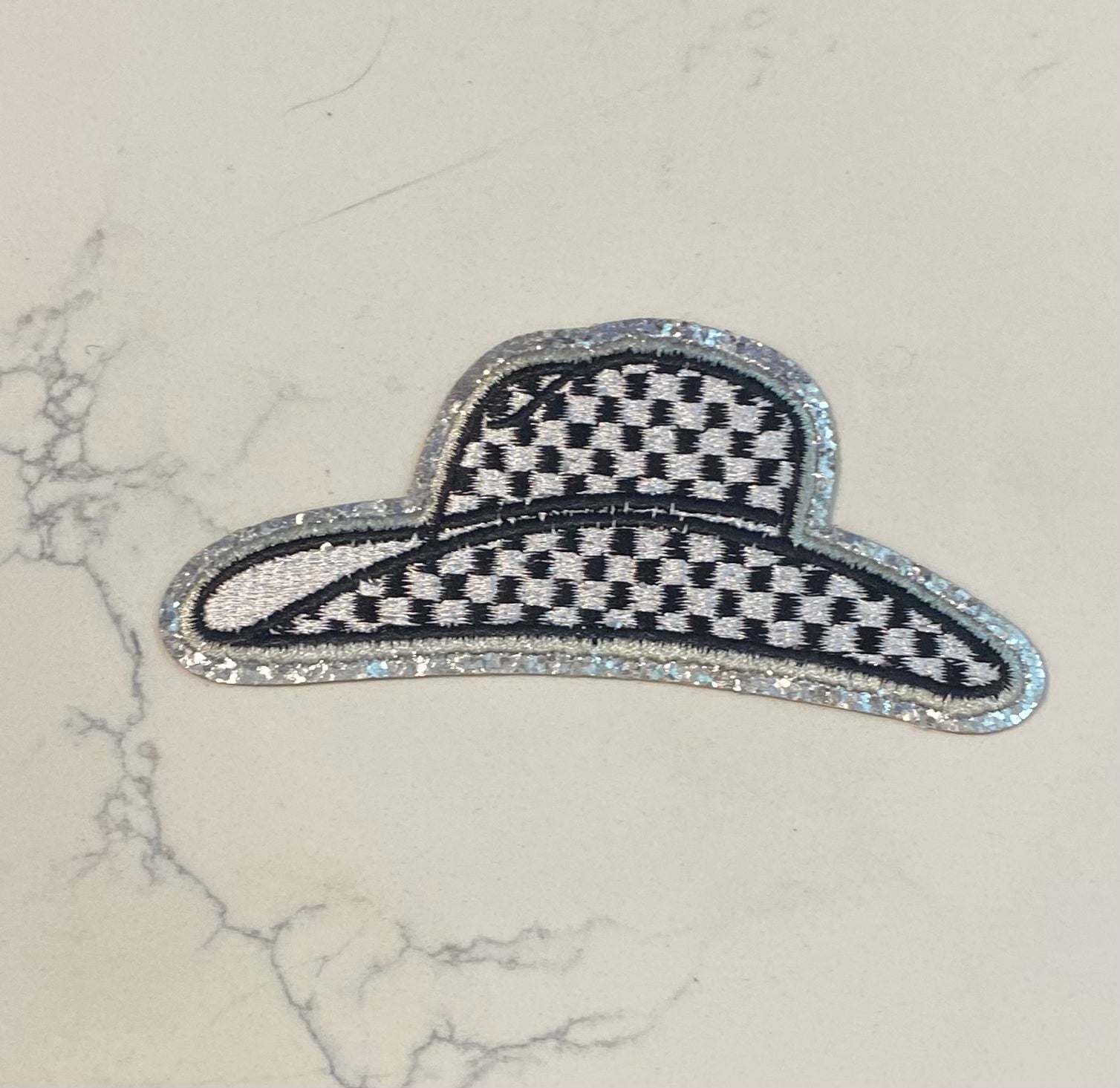 Checkered Cowboy Hat patch