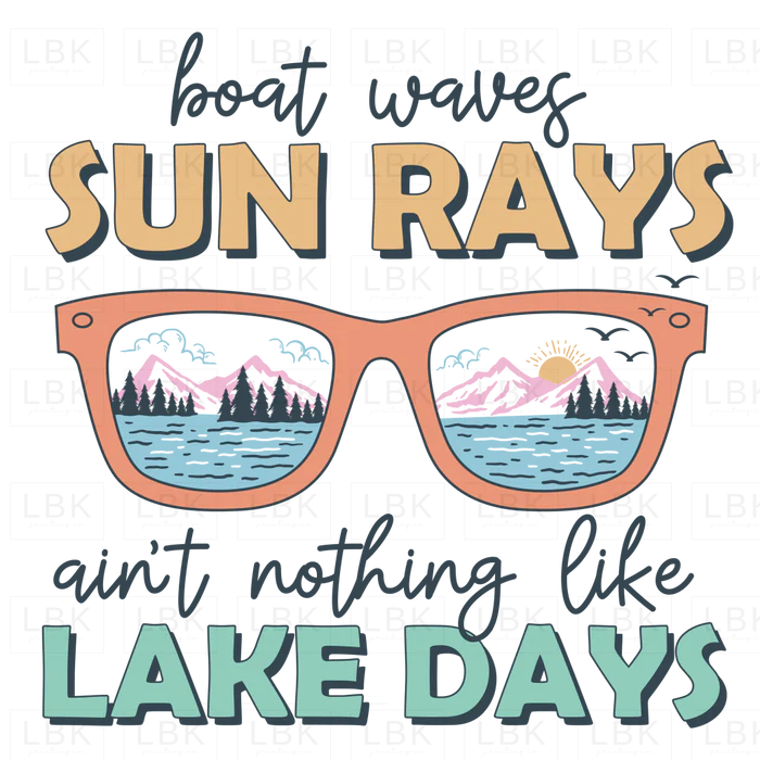 Boat waves, sun rays patch