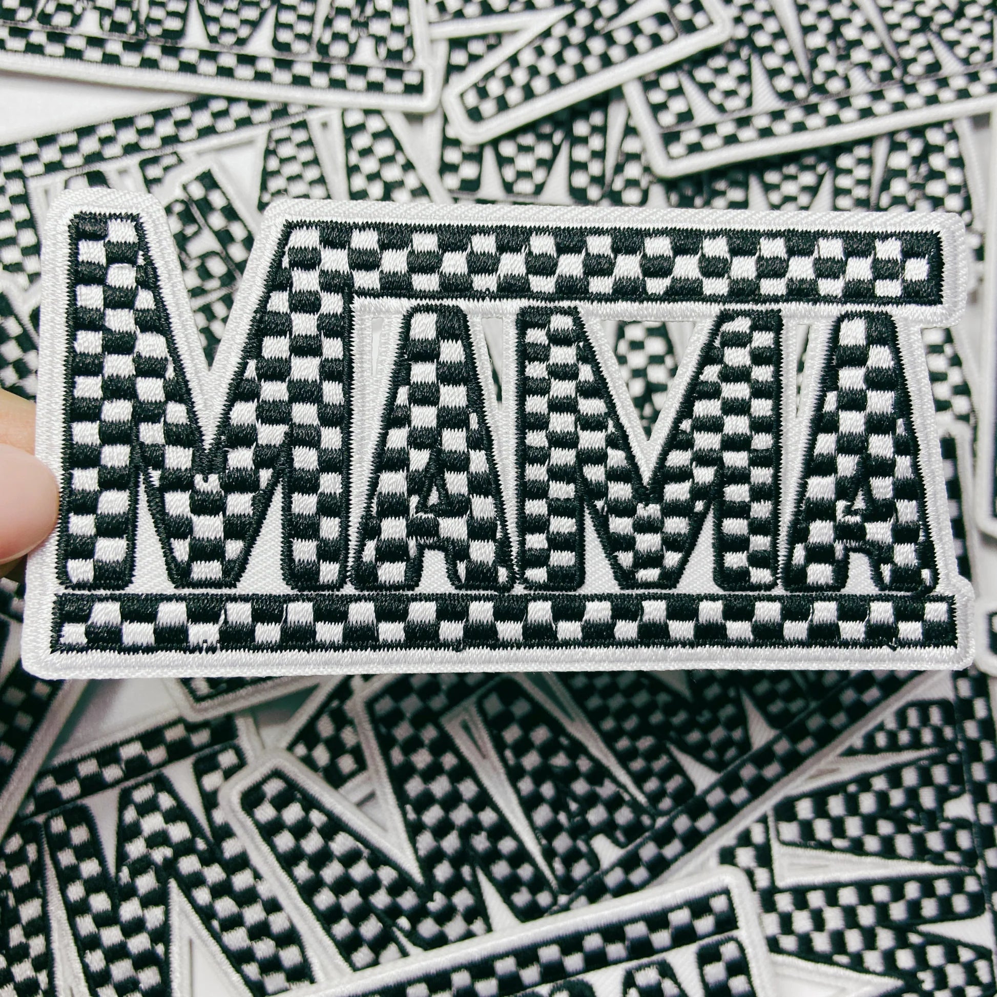 Checkered mama patch