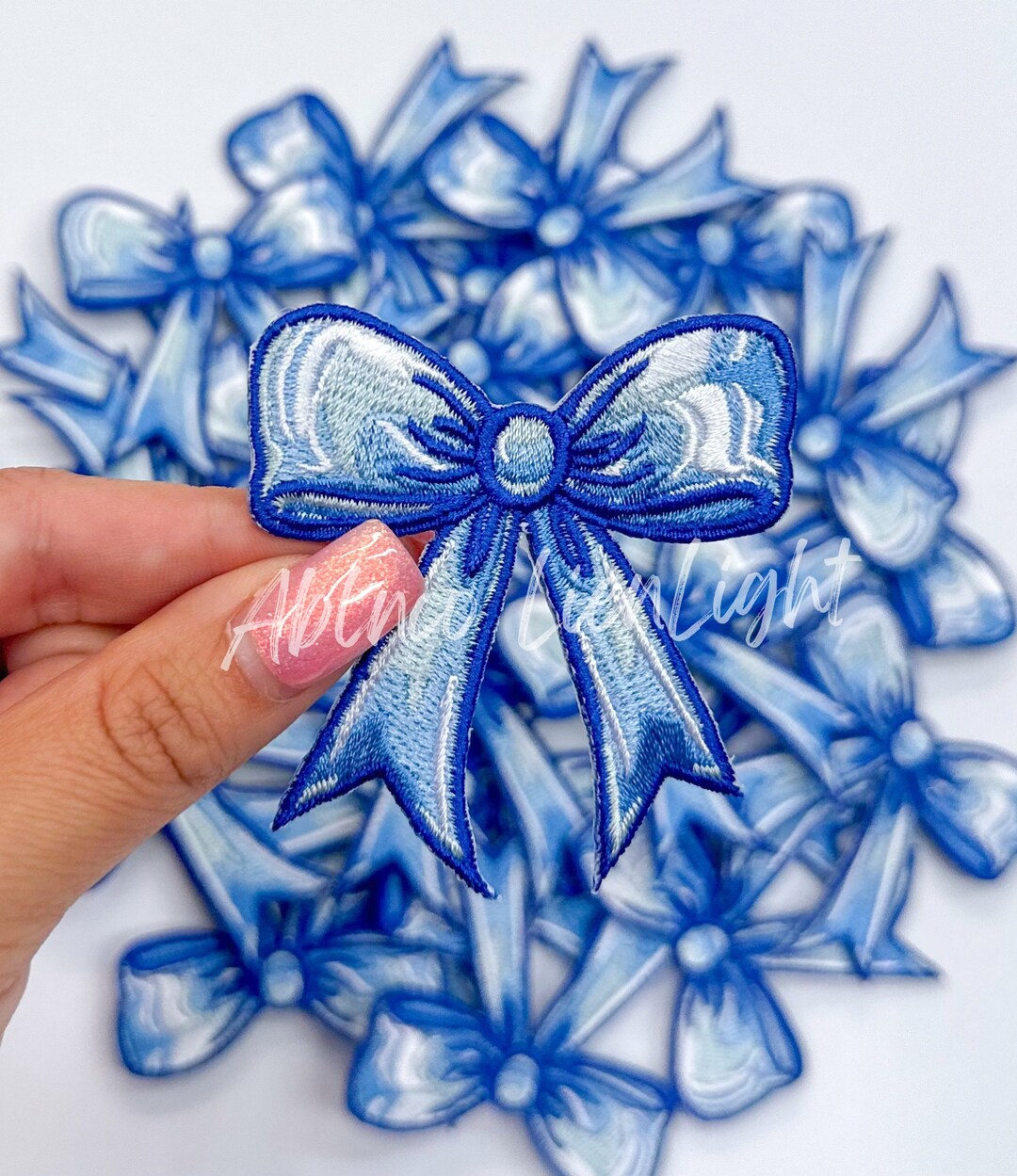 Blue bow patch