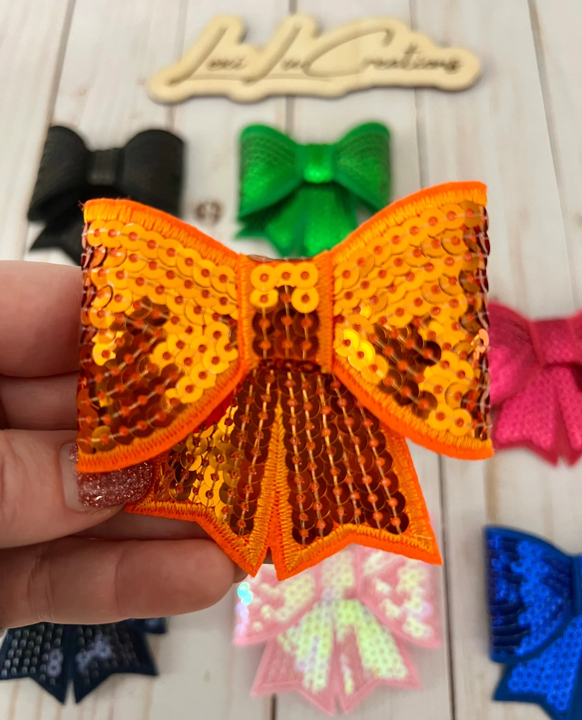 Sequin bow patch