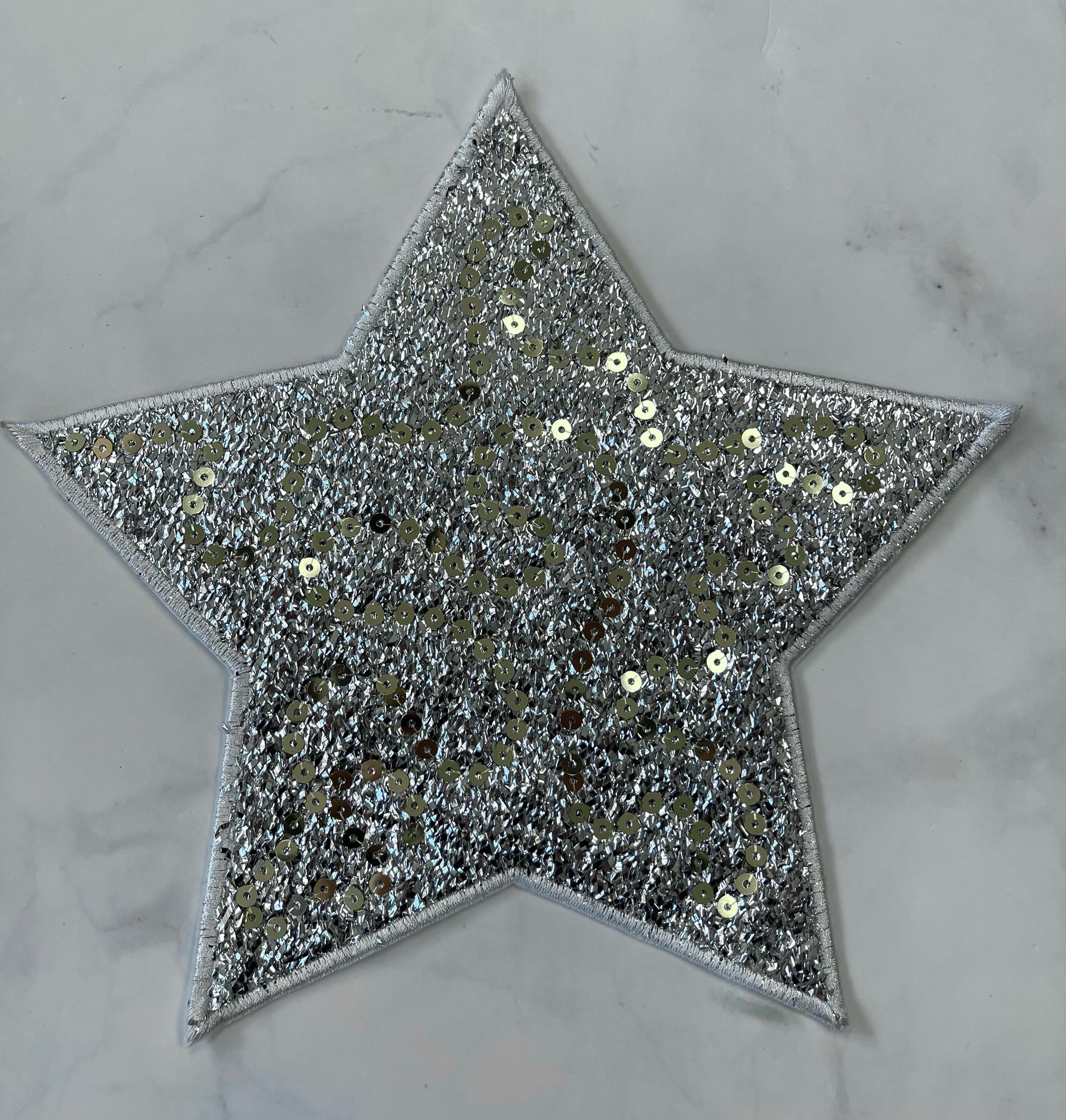 Silver sequin start patch
