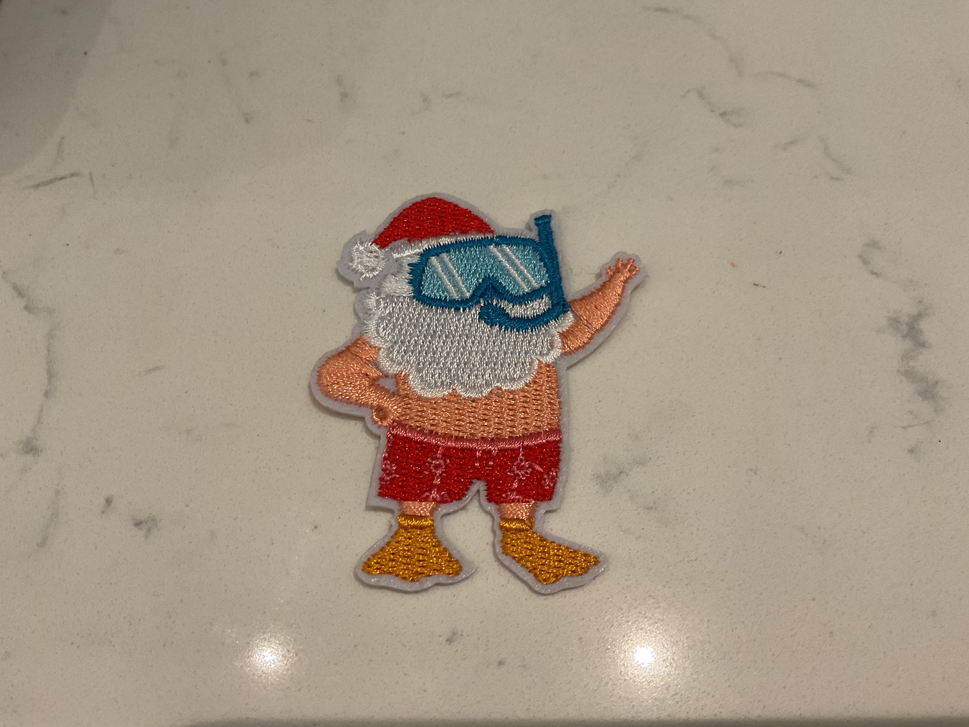 Santa in snorkel gear patch