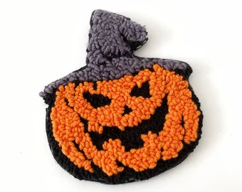 Fuzzy jack-o-lantern patch