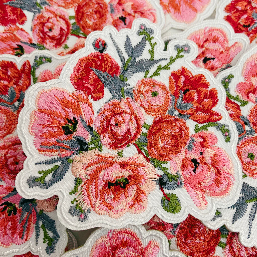 Pink floral patch