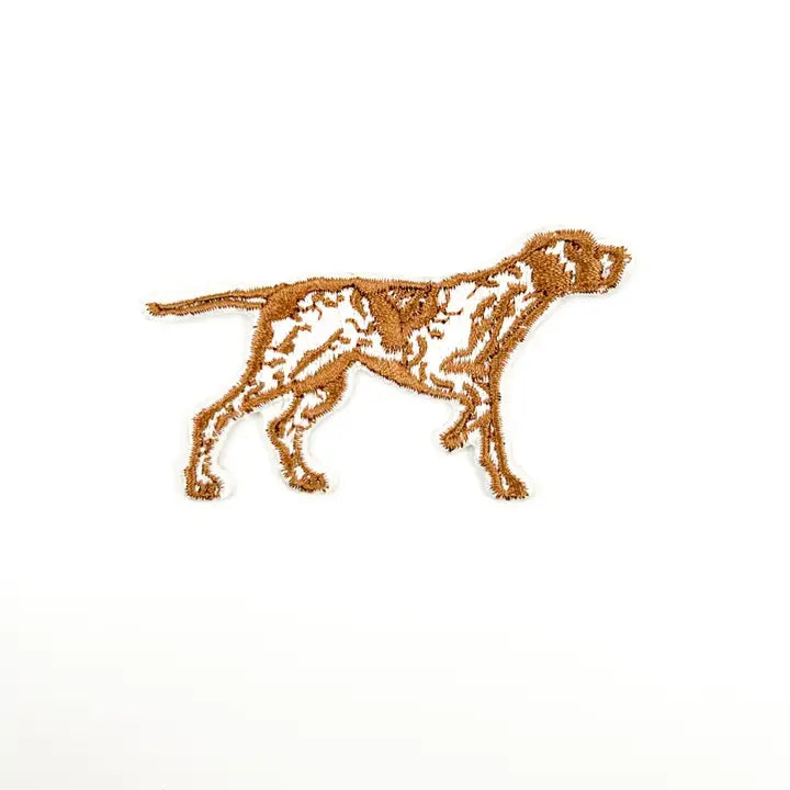 Brown and white dog patch