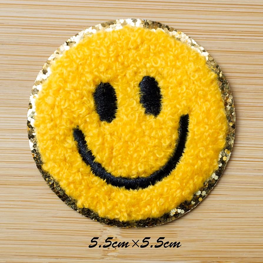 Fluffy happy face patch