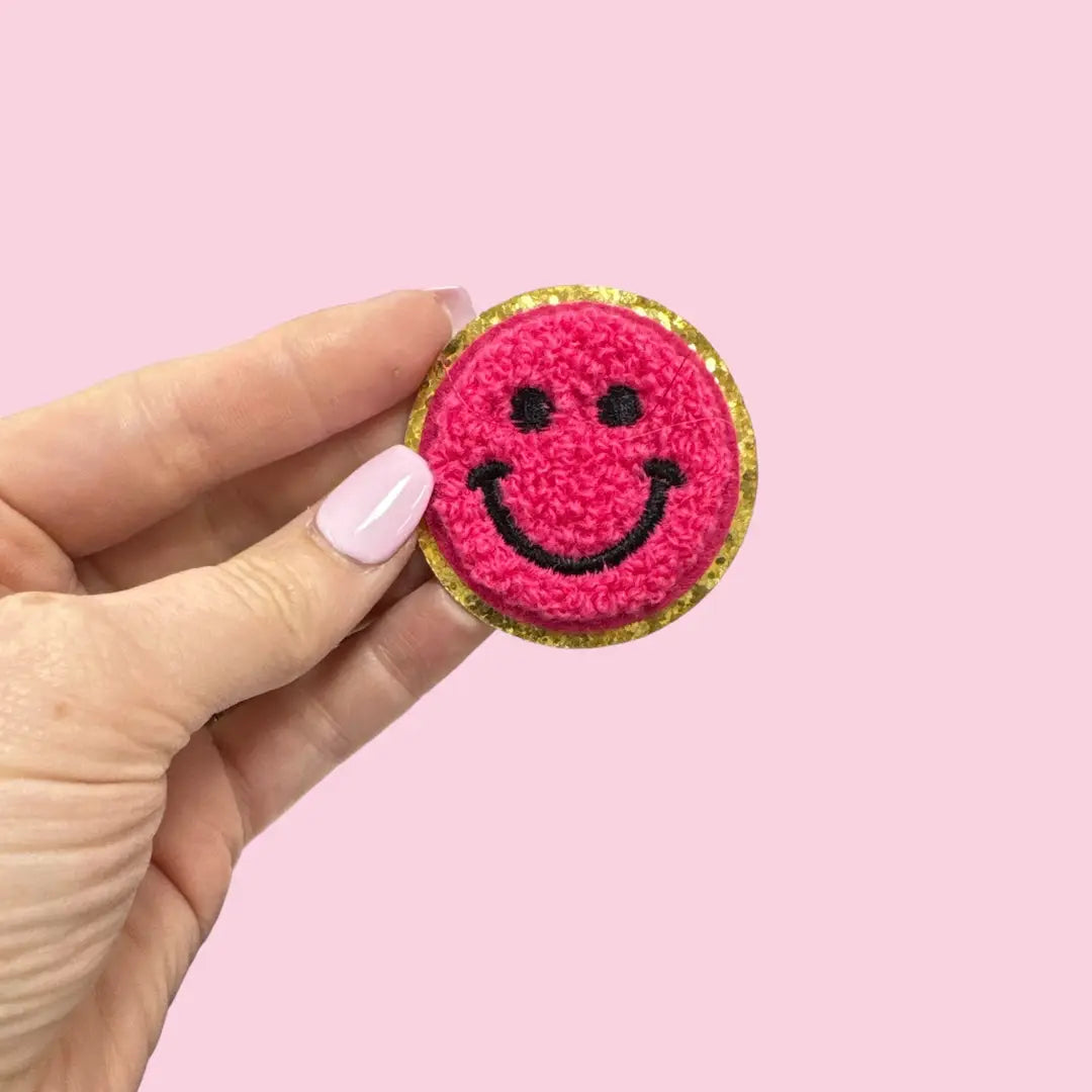 Fluffy happy face patch