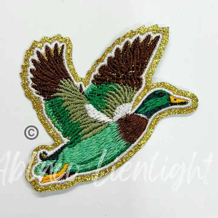 Glitter flying duck patch