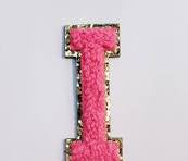 chenille I letter patch