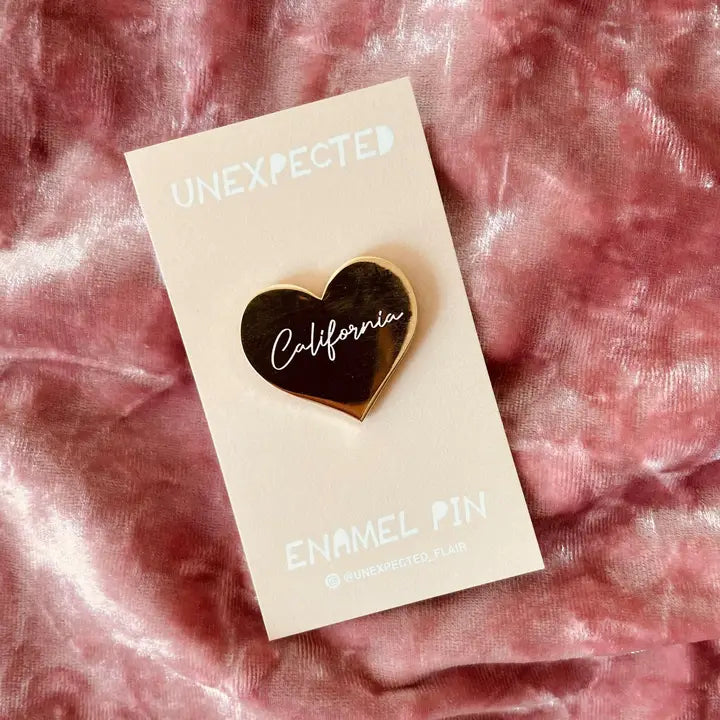 California gold heart pin