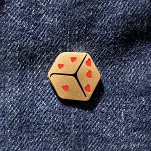 Heart dice pin