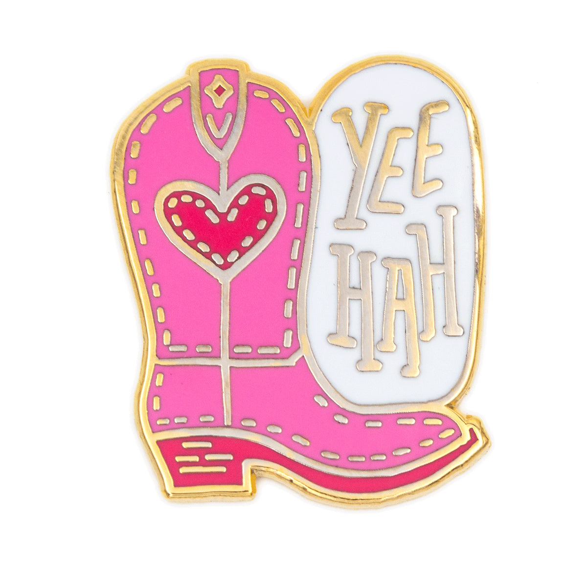 Yee haw pink boot pin