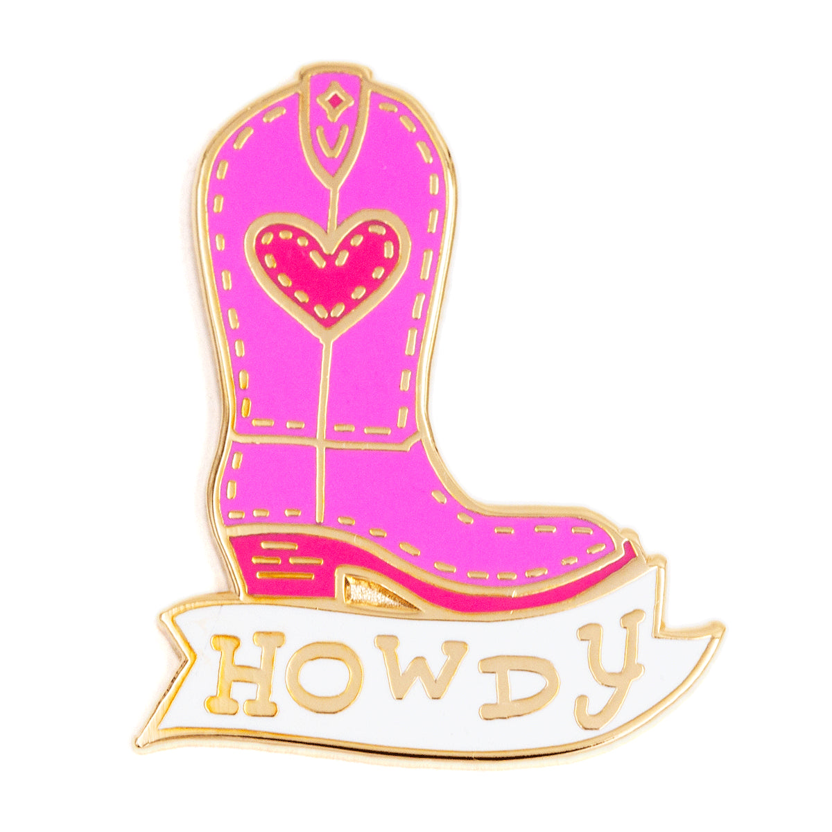 Howdy Pink Cowgirl boot pin