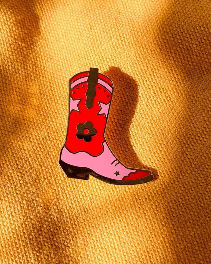 Pink Cowgirl boot pin