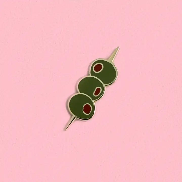 Olives on a stick pin