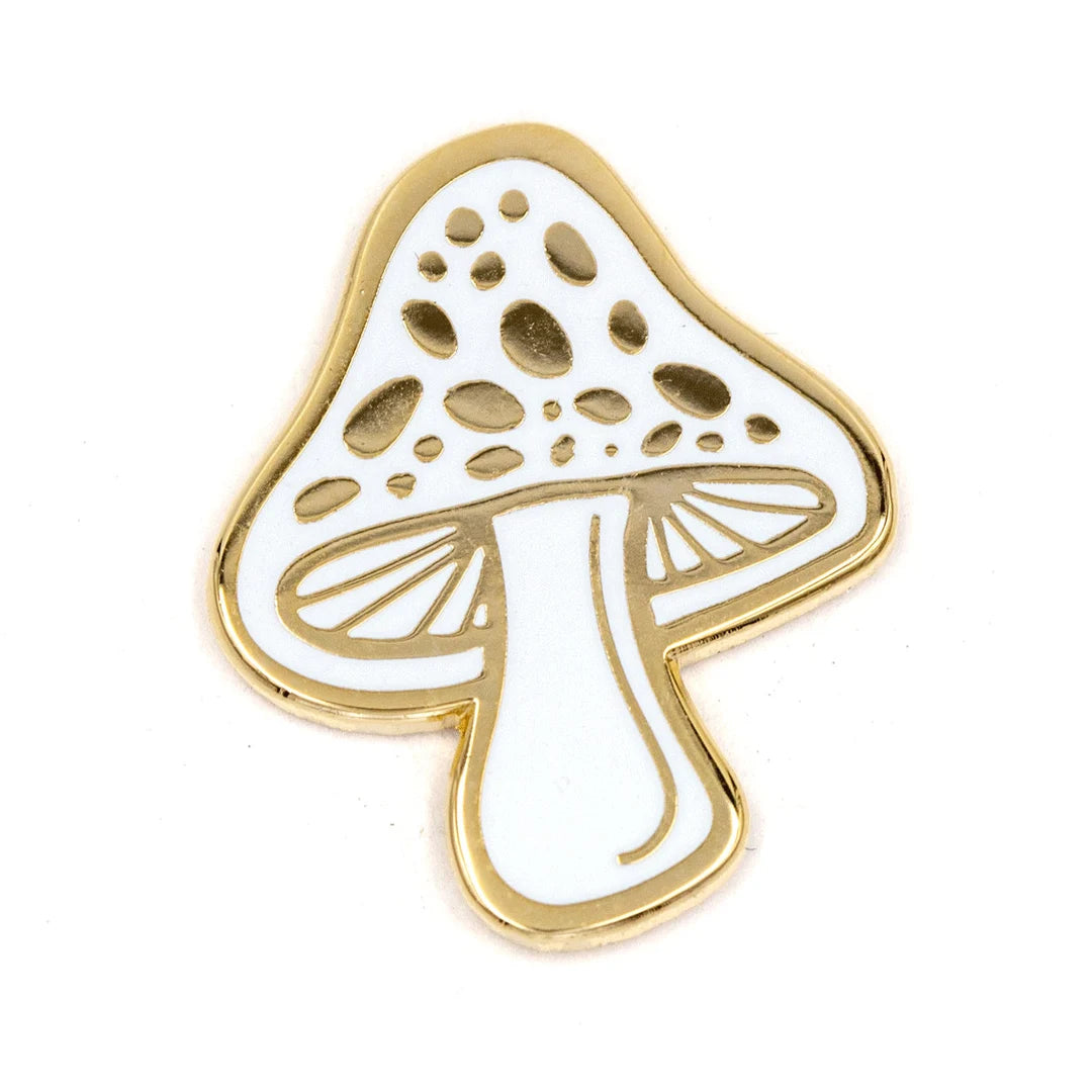 White mushroom pin
