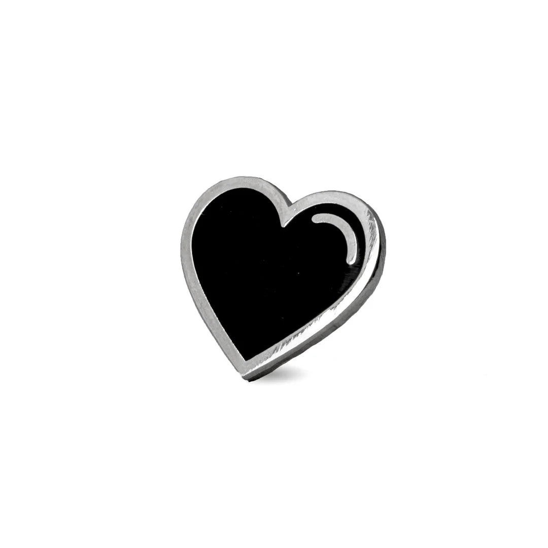 Black heart pin
