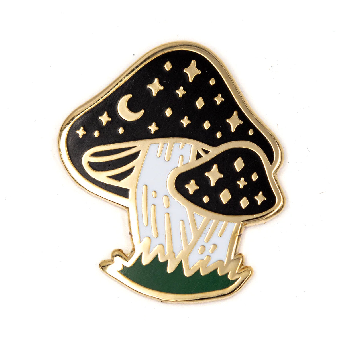 Moon mushroom pin