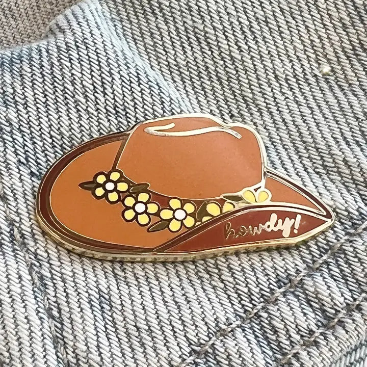 Brown howdy flower Cowgirl hat