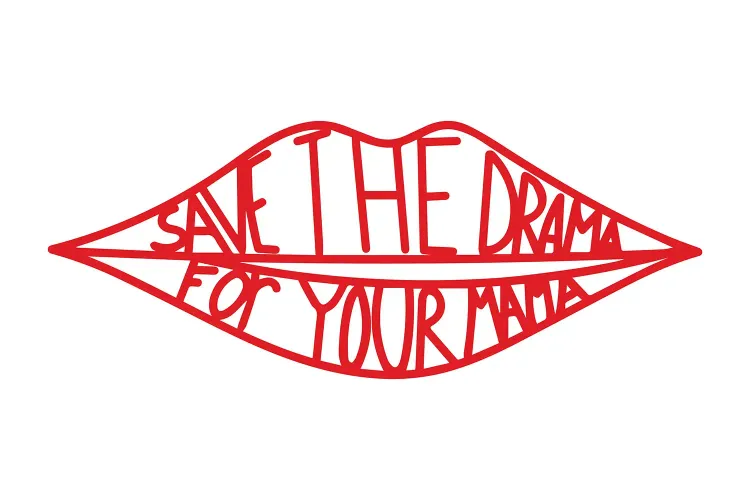 Save the drama for your mama red lips patch