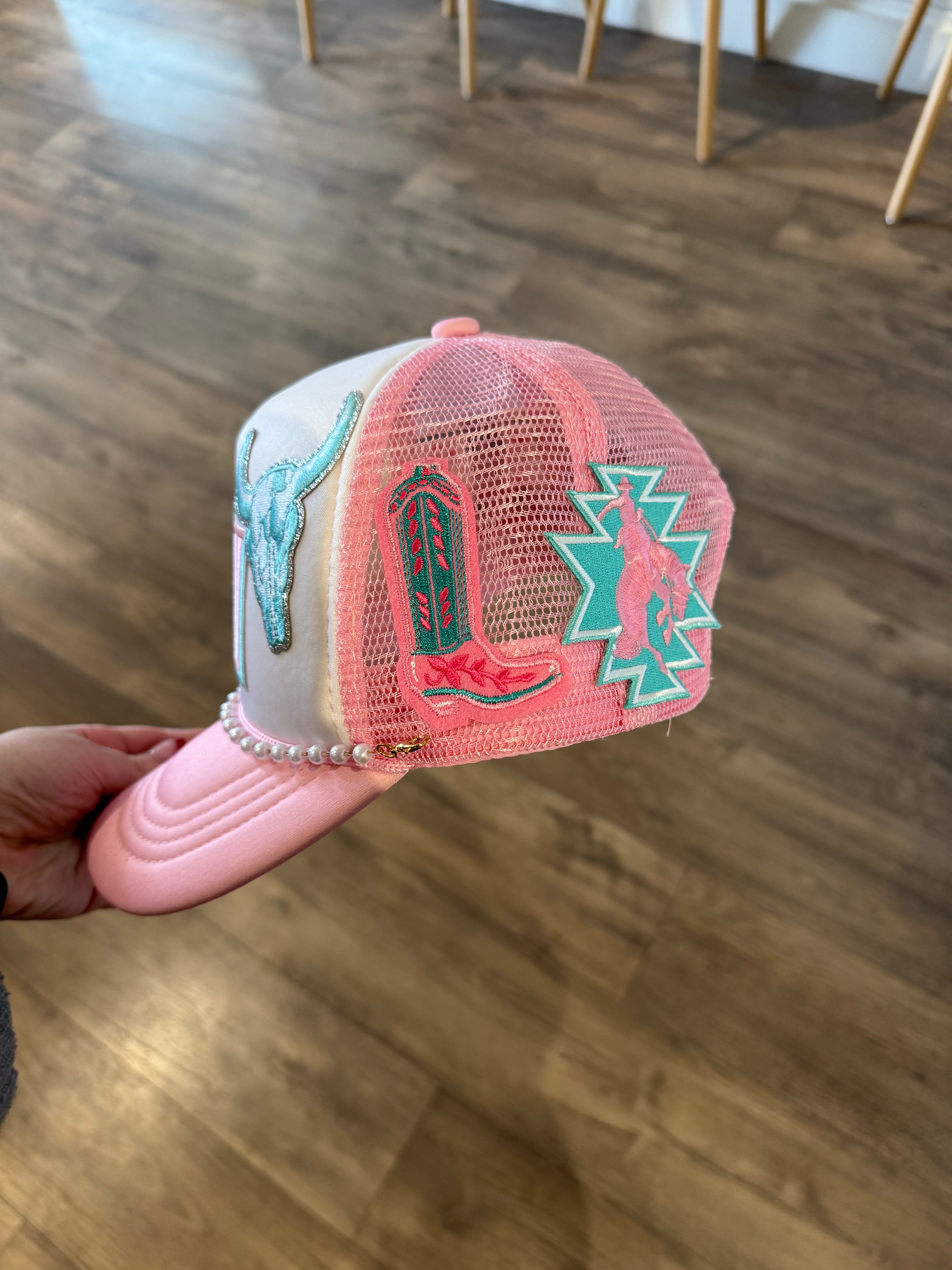 Pink Two Tone Trucker Hat Design